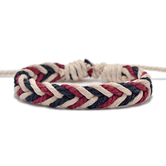 AAA014 Bohemian Style Handmade Cotton Friendship Bracelets Ethnically Inspired Rope Bangles for Women Men for Party Jewelry
