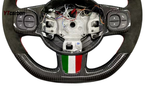YTcarbon para <span class=keywords><strong>Fiat</strong></span> 500 500L Sport Auto Parts accesorios de Interior de coche modificar estilo de carreras <span class=keywords><strong>volante</strong></span> de fibra de carbono Real personalizado - Product Image 3