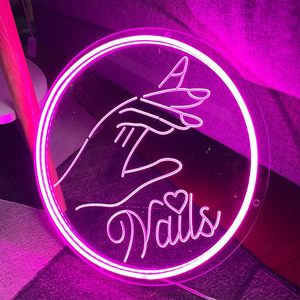 ZPLNOSIN Nails Neon Sign Circle LED Wall Decor For Spa Beauty Salon Studio 3D Art Design - Product Image 5