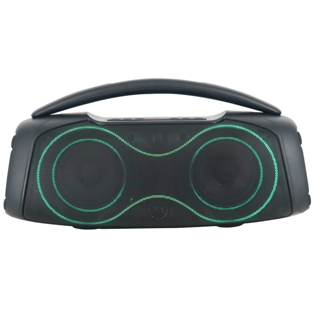 Outdoor Party Boombox Speaker with RGB LED Lighting Battery-Powered Plastic Cabinet for Convenient Portable Use