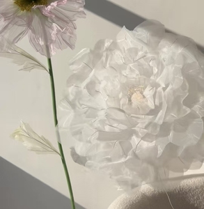 Fiore Elettrico Bianco Premium a 48 Petali con Apertura Motorizzata LED per Decorazioni di Matrimoni ed Eventi - Product Image 3