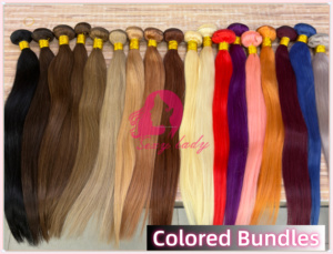 Extensiones de Cabello Humano a Precio de Fábrica, Color Rojo, Rosa, Azul, Morado, Rubio, Rubio Platino, Rubio Claro, Coloridas, Lisas, para Mujer - Product Image 6