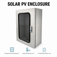 Boîtier de Combinaison Solaire avec Fenêtre Transparente, Boîtier de Jonction Photovoltaïque Étanche en Fer, Boîtier Mural, Plaque de Montage Amovible