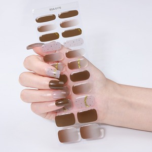 Autocollants pour ongles <span class=keywords><strong>français</strong></span>, motif diamant estampé or, <span class=keywords><strong>film</strong></span> gel entièrement durci, sans cuisson, pour manucure - Product Image 4