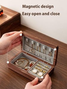 Boîte de rangement pour bijoux en bois de cerisier et de noyer de haute qualité, exquise - Product Image 5