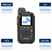Radio PoC 4G LTE KENEARD KE-616 double SIM CAT.1 Talkie-walkie 3000 mAh Type-C 2W Audio HD pour Hôtels, Événements, Sécurité, Logistique