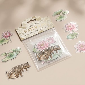 Autocollants transparents pour scrapbooking personnalisés sur le thème des nénupharas <span class=keywords><strong>de</strong></span> <span class=keywords><strong>Monet</strong></span>, autocollants en encre cristalline 3D, pack d'autocollants - Product Image 1