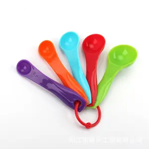 5 pcs/set Cheap Price Colorful Baking plastic mini powder powder measuring cups and spoon set