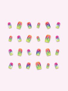 24-Piece High Quality 3D Ballet Style Artificial False <strong>Nails</strong> Colorful <strong>Dazzling</strong> Design for Daily Use with Glossy Finish - Product Image 4