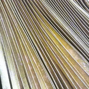 Sun Styles Pleated Golden Metallic Fabric for skirts pleated