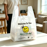 Sacs en plastique LDPE écologiques personnalisés avec logo imprimé, type gilet ou T-shirt, pour l'emballage de courses, aliments et légumes – Prix usine