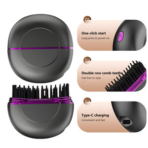 Design convivial pour les voyages Styler portable Mini revêtement en céramique sans fil Ion négatif LED peigne lisseur pour une utilisation en hôtel - Product Image 4