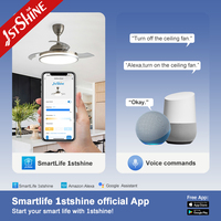Ventilador de Techo 1stshine de 42 Pulgadas, Retráctil, con Control Inteligente por Aplicación, Diseño Elegante, con Aspas Ocultas