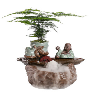 Nouveau <span class=keywords><strong>Bouddha</strong></span> Guanyin en Céramique 2025 avec Lampe de Table, Lumière LED USB et Brûleur d'<span class=keywords><strong>Encens</strong></span> <span class=keywords><strong>Cascade</strong></span> à Reflux - Product Image 5
