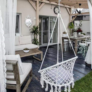 Hamaca de Algodón Tejida a Mano de Nuevo Diseño, <span class=keywords><strong>Columpio</strong></span> de Macramé, Silla de Patio para Interiores y Exteriores, <span class=keywords><strong>Columpio</strong></span> de Macramé - Product Image 6