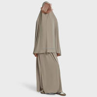 Ensemble Deux Pièces Willson Premium Jersey Khimar + Jupe pour Femme, Modeste et Léger, Style Dubaï Turque, Abaya Longue Naturelle