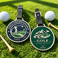 Étiquette de sac de golf OEM moderne, design double face, personnalisée pour clubs de golf