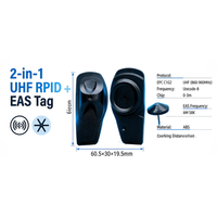 Étiquette de sécurité RFID UHF EAS anti-vol, étiquette rigide pour la gestion des stocks de vêtements