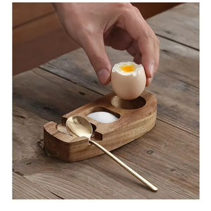 Bandeja de Madera de Acacia al por Mayor, Portavasos, Accesorios de Cocina Color Cáscara de Huevo - Product Image 1