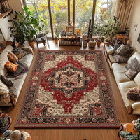 Tapis personnalisé en velours cristal, motif ethnique persan vintage, lavable, pour salon, chambre à coucher, vente en gros