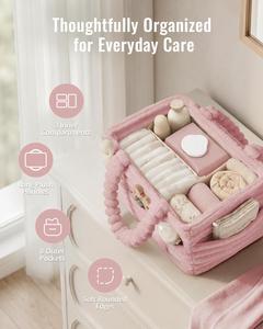 Organizador de Pañales para Bebé Personalizado con Divisores Extraíbles, Cesta de Almacenamiento de Felpa para Guardería, Fabricante - Product Image 2