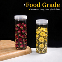 Pot de stockage en plastique PET transparent de qualité alimentaire avec couvercle à vis, pour l'emballage des herbes, du thé, des grains de café, des noix de macadamia et plus encore