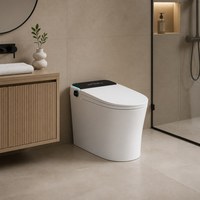 WC intelligent à capteur automatique avec fonction séchage à air chaud, équipement sanitaire avec télécommande et siège chauffant, système de drainage en S
