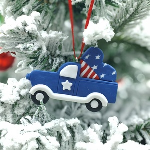 Funny Handcraft Clay Dough Truck Car DIY Polymer Clay Figurines with Gift Box Christmas Ornament Holiday Supplies Gift Idea