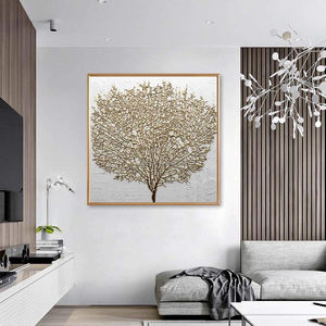 Stile nordico dorato ricco albero immagine luce pittura a olio <span class=keywords><strong>su</strong></span> <span class=keywords><strong>tela</strong></span> <span class=keywords><strong>poster</strong></span> e stampe Cuadros immagini di arte della parete per il soggiorno - Product Image 3