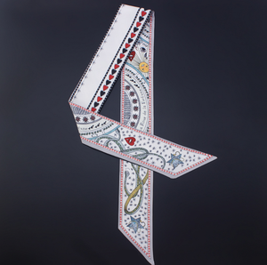 塔罗哦卡片印花多功能女包缎带时尚条纹头条缎面丝巾小长围巾 - Product Image 2