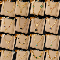 Collier pendentif tendance en acier inoxydable plaqué or 18 carats, chaîne délicate pour clavicule, bijoux étanches et inaltérables pour femme