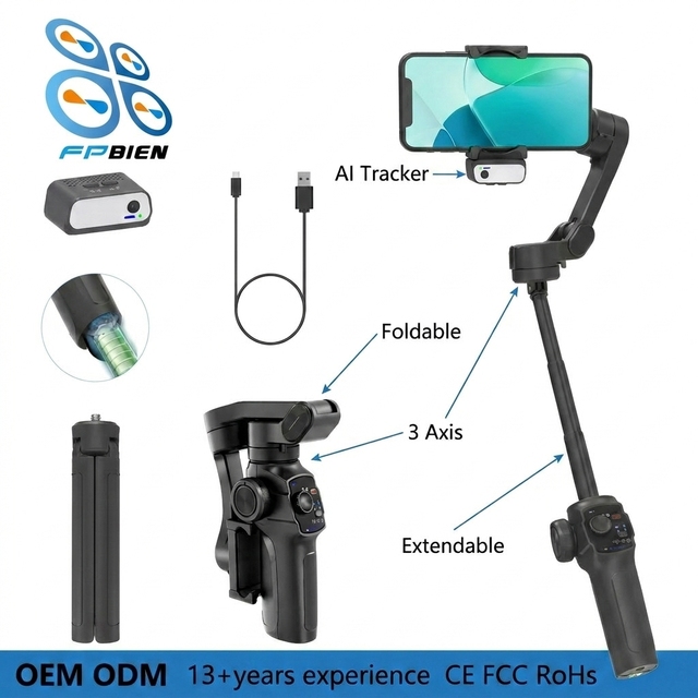 Smart Tracking Gimbal L9 3 Axis Handheld Gimbal with Long Life Replaceable Battery Professional Vlog Stabilizer