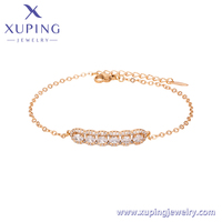 Pulsera de Tenis con Dijes de Xuping Jewelry Dubái Bañada en Oro de 14K y 18K con Eslabones de Cadena a Mano, Moda Lazo, Flor, Corazón y Mariposa Helada para Mujer