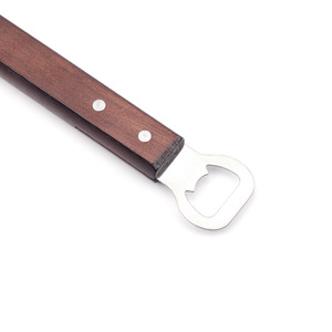 Juego de 2 Utensilios para Barbacoa con Mango de Roble, Acero Inoxidable, Multifuncional, para Acampar al Aire Libre - Product Image 4