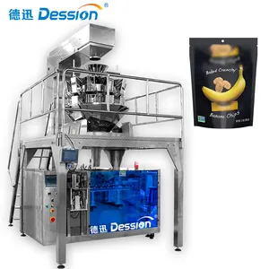 High speed 76.5g banana chips doypack filling machine potato chips stand up zipper bag packing machinery