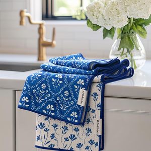 Serviettes de cuisine en microfibre à motif floral multi-imprimé, tissage gaufré, absorbantes, pour la cuisson, la pâtisserie, le nettoyage domestique, logo personnalisé - Product Image 1