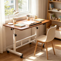 Bureau portable ergonomique et réglable pour ordinateur portable, idéal pour les étudiants, table de chevet simple pour la maison, bureau empilable pour l'écriture