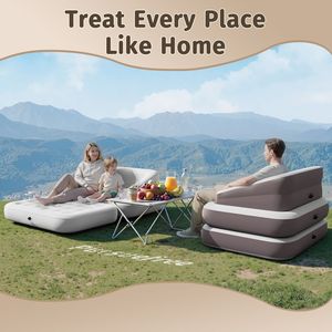 Canapé gonflable double épaisseur, portable, rectangulaire, matelas de camping gonflable - Product Image 3