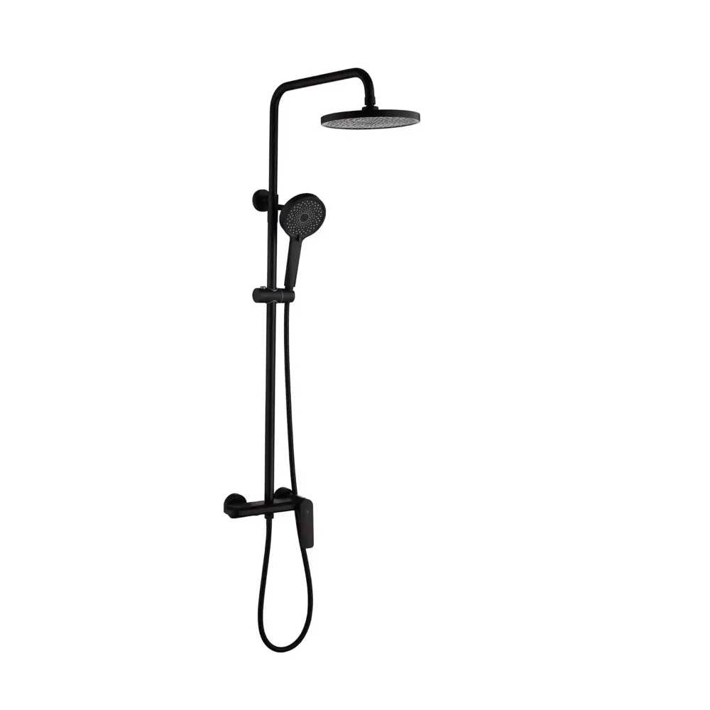 하이 퀄리티 크롬 구리 샤워 시스템 새로운 디자인 강우량 샤워 헤드 그레이 블랙 크롬 골드 샤워 세트