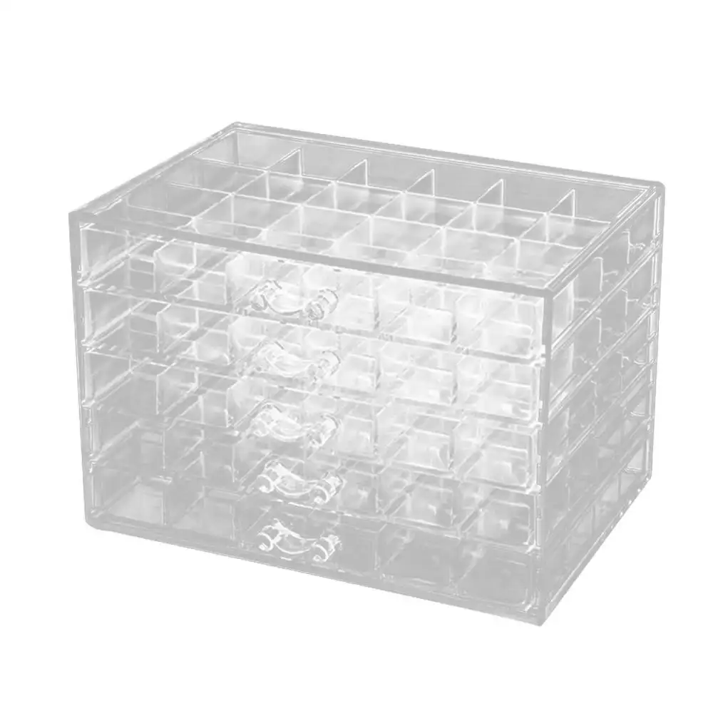 مجوهرات صندوق تخزين مع 5 طبقة 120 شبكات شفافة الاكريليك القرط قلادة خواتم عرض موقف تخزين حامل