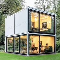 Maison préfabriquée moderne à assemblage rapide Maison duplex Matériau ignifuge Maisons de conteneur modulaires détachables pour bureau temporaire