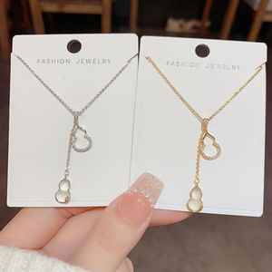 Collier en calcédoine Resoul avec pendentif gourde pour femme, bijou porte-bonheur, <span class=keywords><strong>pierre</strong></span> de guérison orientale, amulette de fortune, chaînes de colliers en gros - Product Image 1