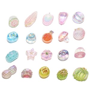 Breloques de fruits électroplaquées haute transparence, ornements de sacs surprises en résine simulée à effet dégradé pour bricolage - Product Image 1