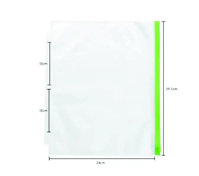 Livre A4 transparent 3 trous cahier à feuilles mobiles sac à fermeture éclair Bill Notebook sac de rangement en PVC avec sac à stylo à chaîne