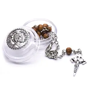 2022 New Wood Rosary Santiago Cross Box Set Catholicism Gift Religious Prayer Beads Rosaries Bracelet