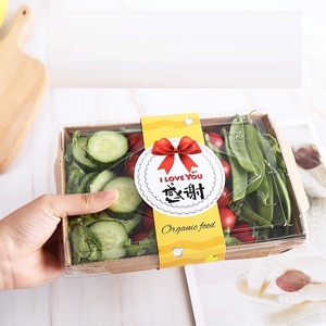 Conception de fermoir personnalisé Fenêtre séparée Sushi Salade de fruits Papier kraft Boîte repas à déjeuner pour aliments - Product Image 3