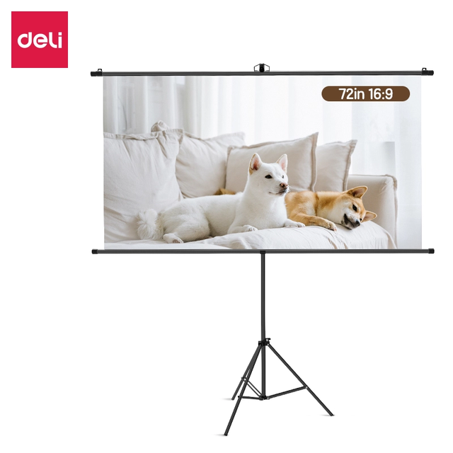Deli ES901 High Quality Bracket Projection Screen Projection Cloth Home Projector Projector Screen