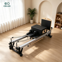 Lit de Pilates Réformateur Commercial Portable en Alliage d'Aluminium Durable et Réglable pour Usage en Salle de Sport et Studio de Pilates, Idéal pour le Renforcement Corporel et la Santé