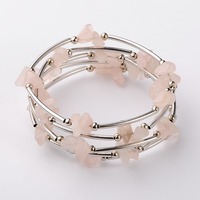 Bracelet en éclats d'améthyste naturelle avec fil métallique, pierres de guérison, bracelets en cristal violet pour cadeau