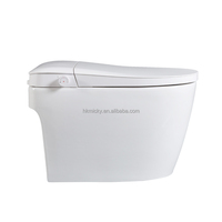 WC monobloc en céramique moderne pour hôtel avec réservoir encastré, évacuation en S, sans électricité, chasse d'eau pulsée et bidet